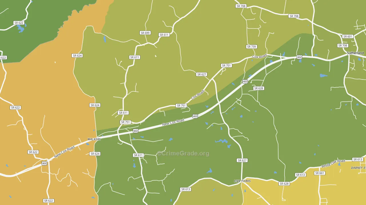 Church Road, VA Map of Burglary Rates