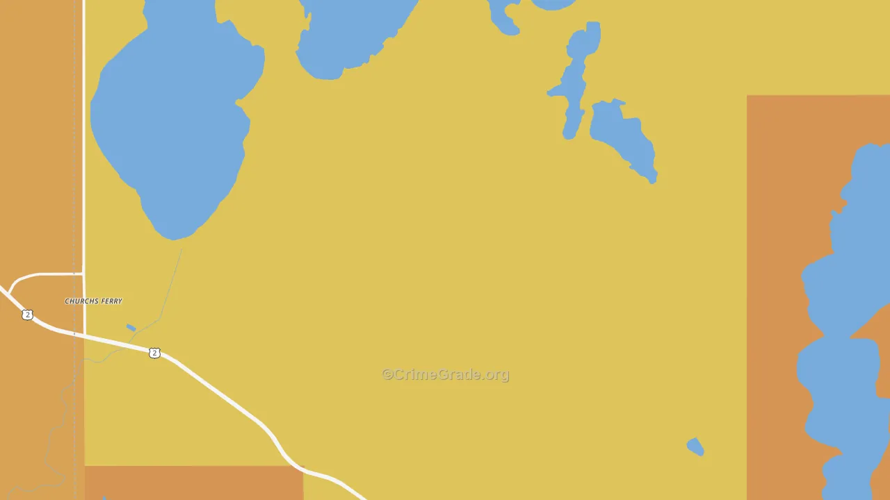 Churchs Ferry, ND Map of Burglary Rates