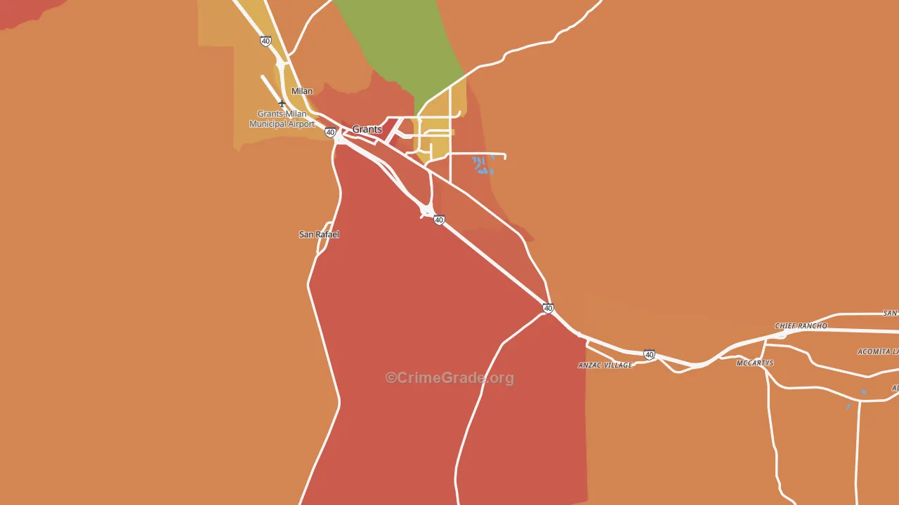 Cibola County, NM Map of Burglary Rates