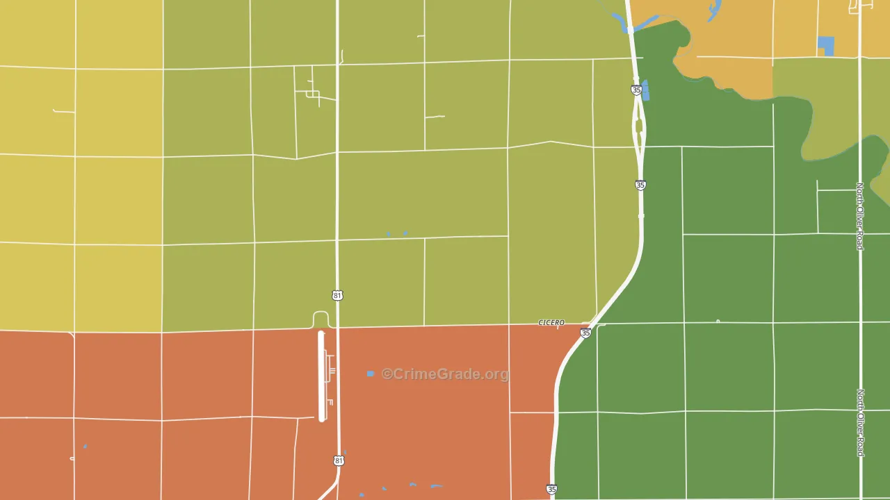 Cicero, KS Map of Burglary Rates