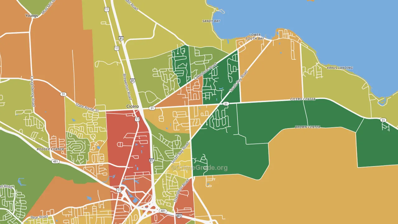 Cicero, NY Map of Burglary Rates