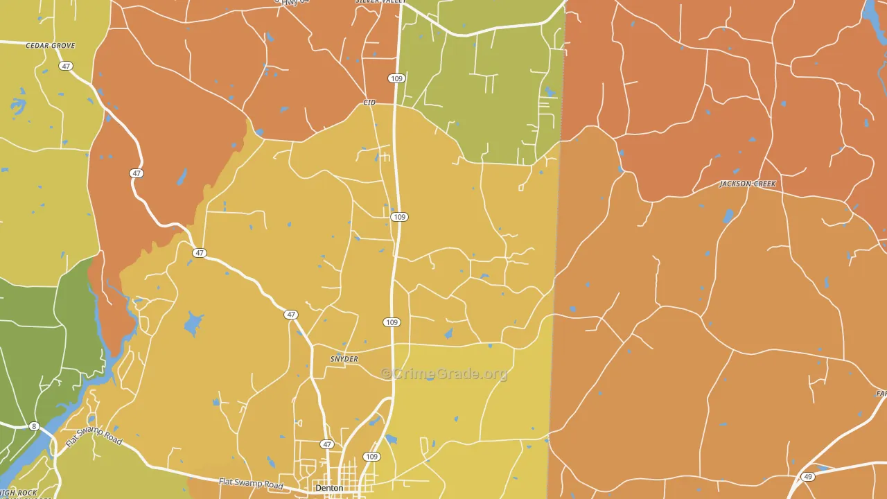 Cid, NC Map of Burglary Rates