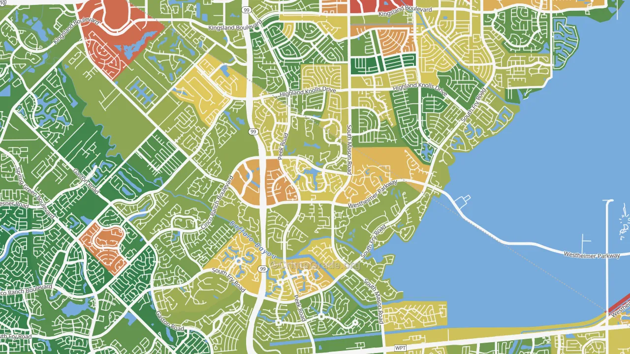 Cinco Ranch, TX Map of Burglary Rates