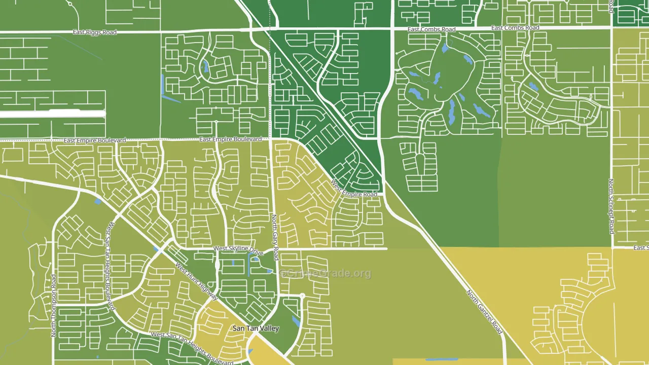 Circle Cross Ranch, San Tan Valley, AZ Map of Burglary Rates