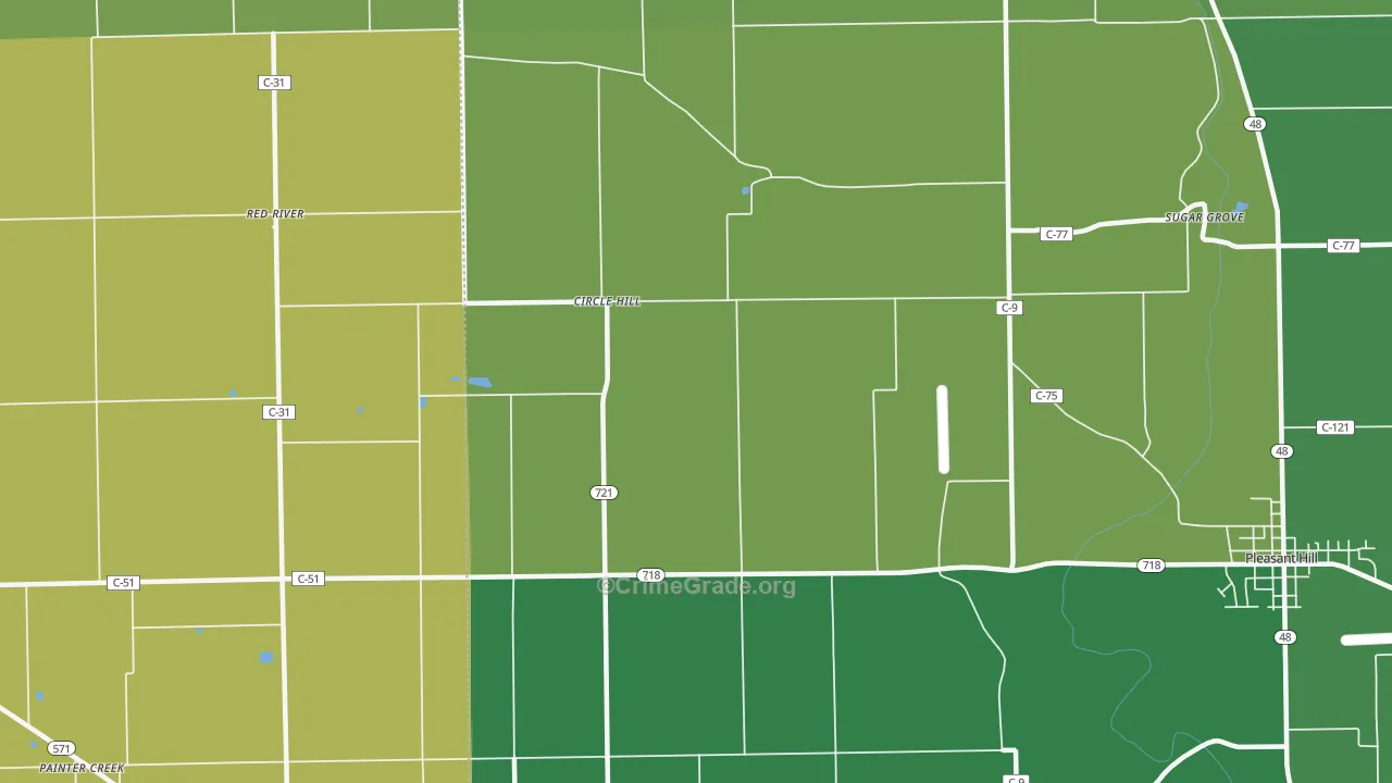 Circle Hill, OH Map of Burglary Rates