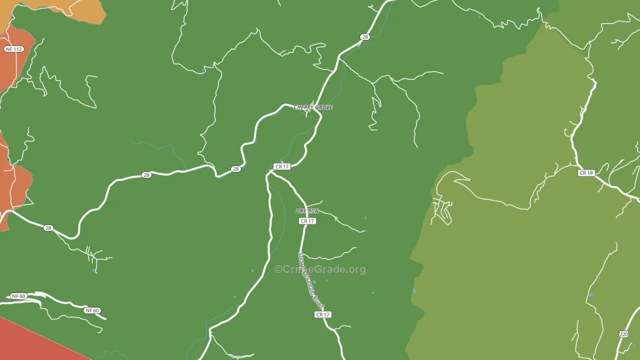 Circleville, WV Map of Burglary Rates