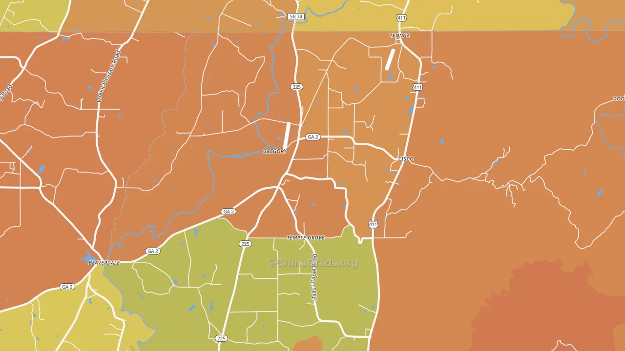 Cisco, GA Map of Burglary Rates