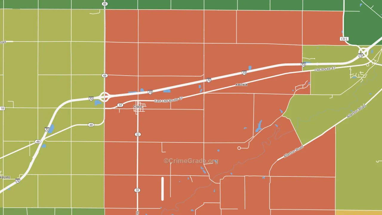 Cisco, IL Map of Burglary Rates