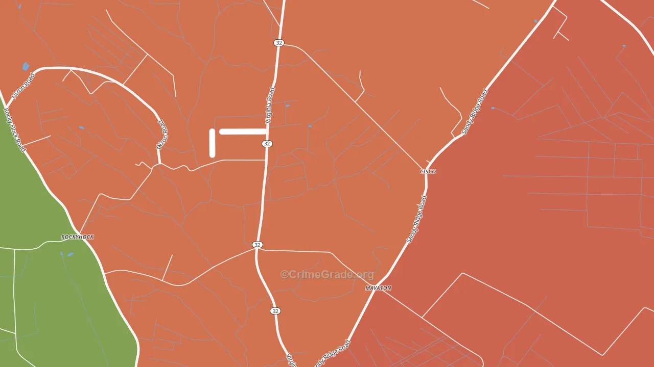 Cisco, NC Map of Burglary Rates