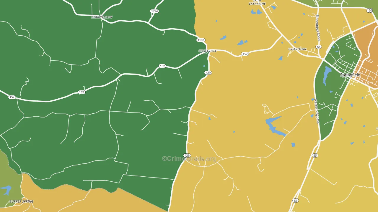 Cisselville, KY Map of Burglary Rates