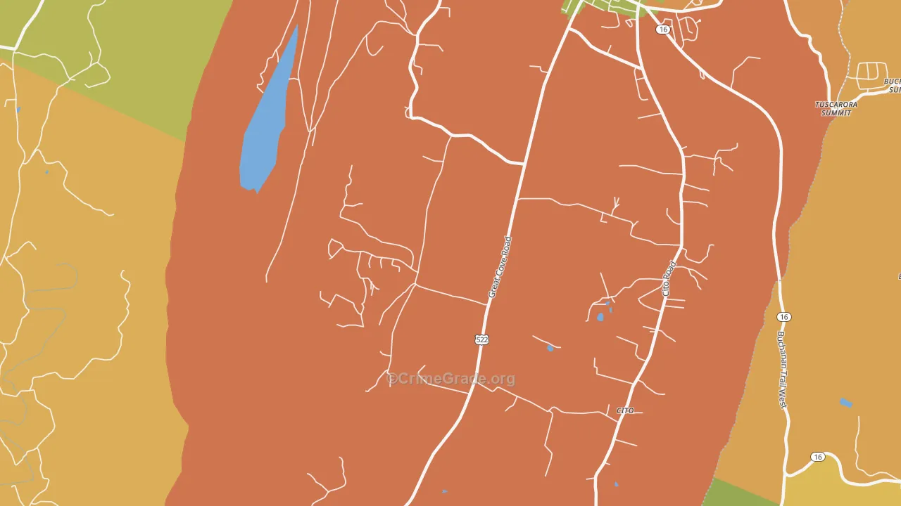 Cito, PA Map of Burglary Rates