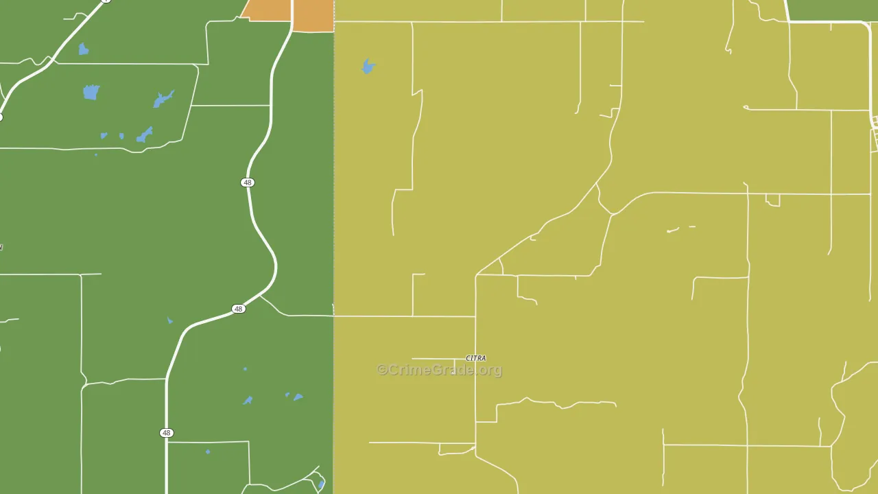 Citra, OK Map of Burglary Rates