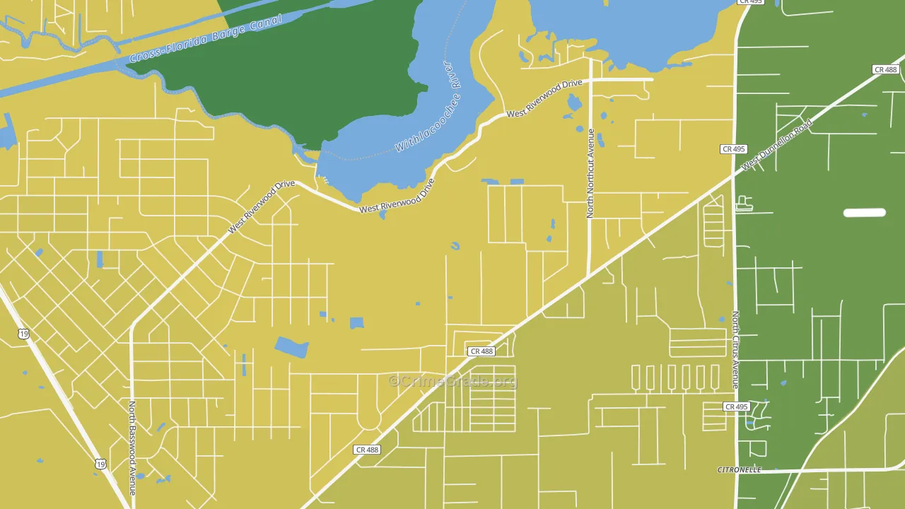 Citronelle, FL Map of Burglary Rates