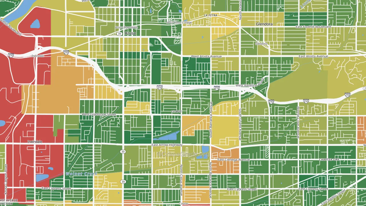 Citrus, CA Map of Burglary Rates
