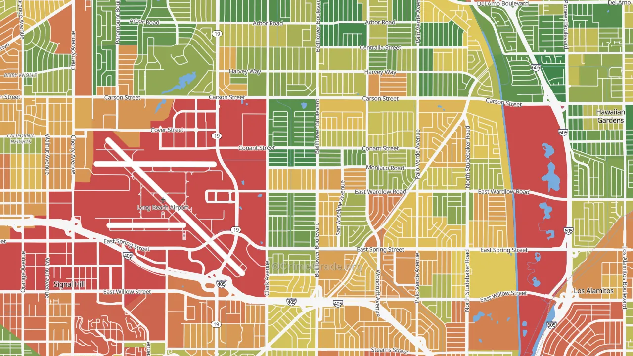 City College Area, Long Beach, CA Map of Burglary Rates