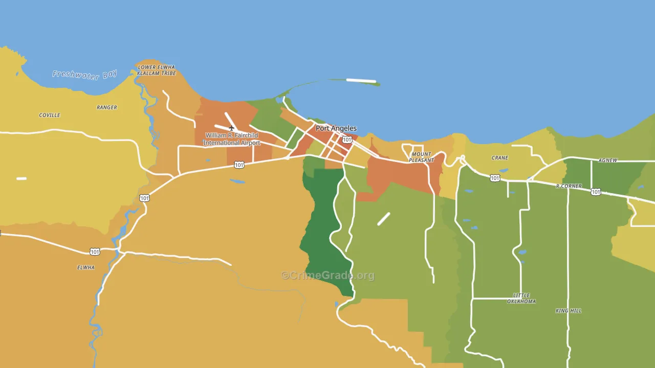 Clallam County, WA Map of Burglary Rates