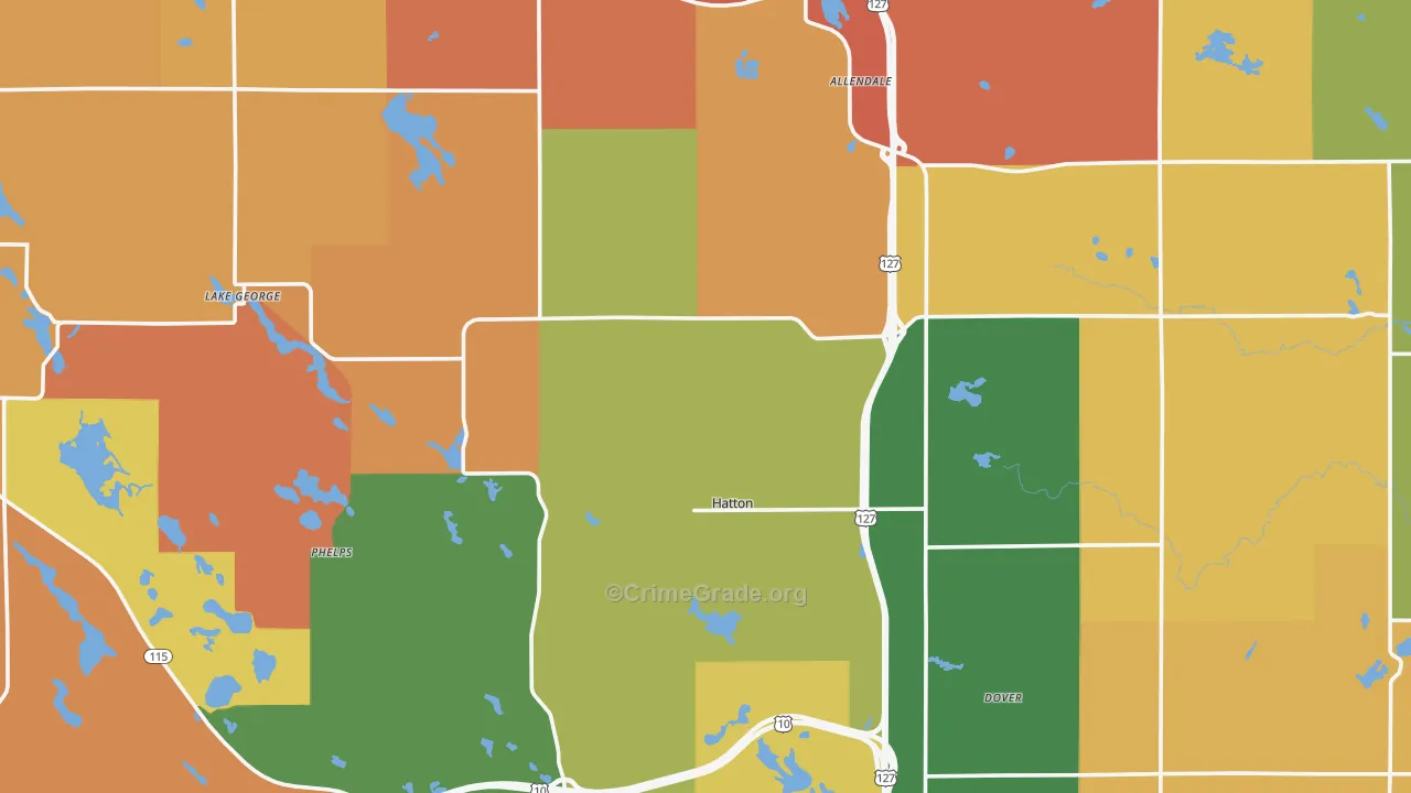 Clare County, MI Map of Burglary Rates