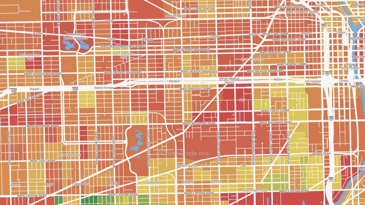 Claremont Cottages, Chicago, IL Map of Burglary Rates