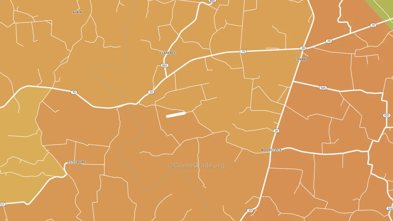 Clarence, KY Map of Burglary Rates