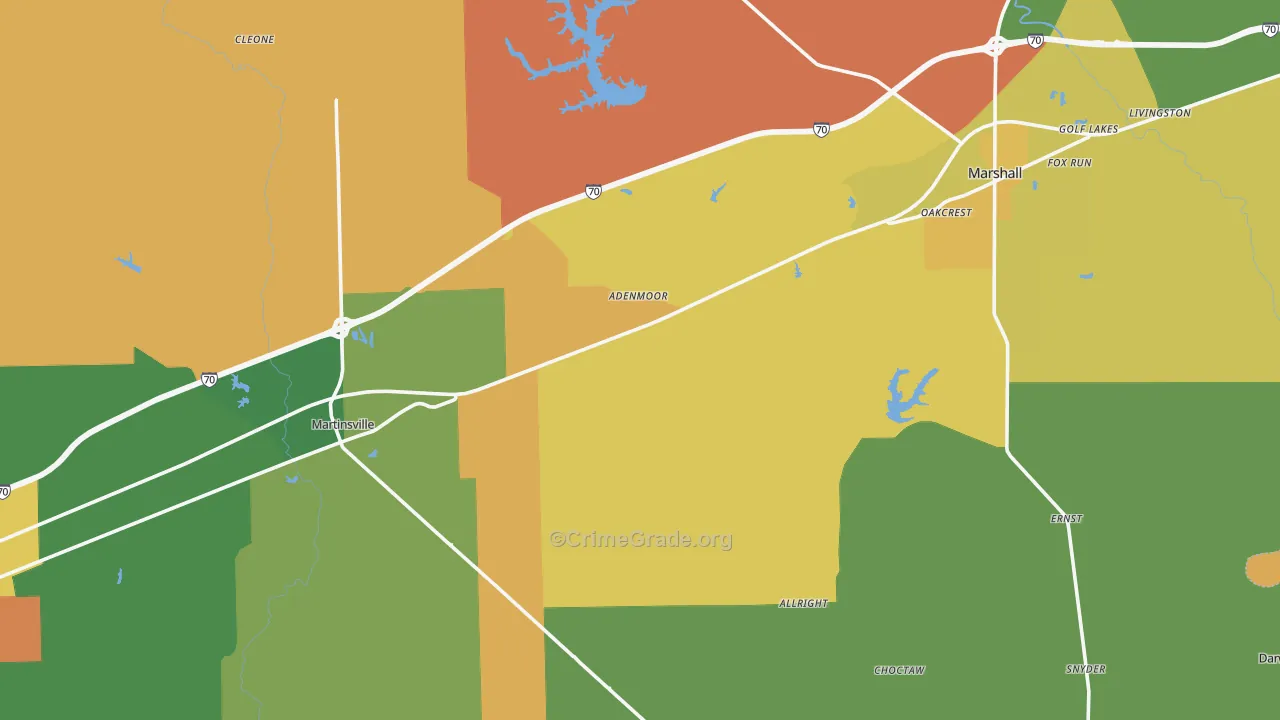 Clark County, IL Map of Burglary Rates