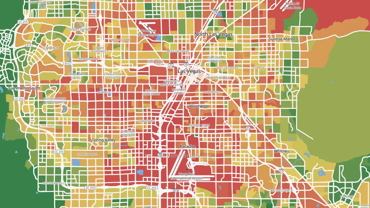 Clark County, NV Map of Burglary Rates