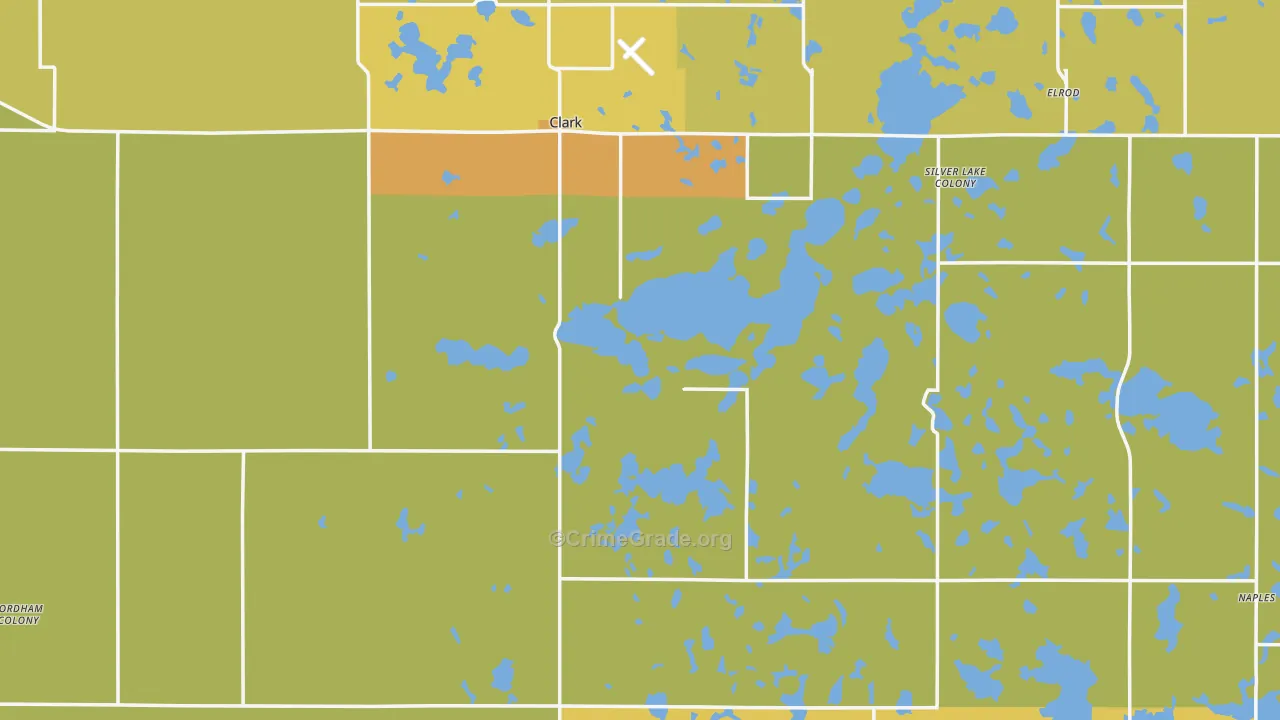 Clark County, SD Map of Burglary Rates
