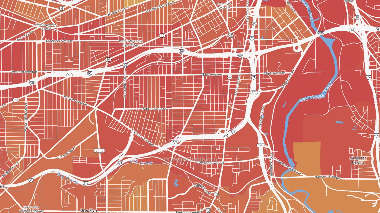 Clark-Fulton, Cleveland, OH Map of Burglary Rates