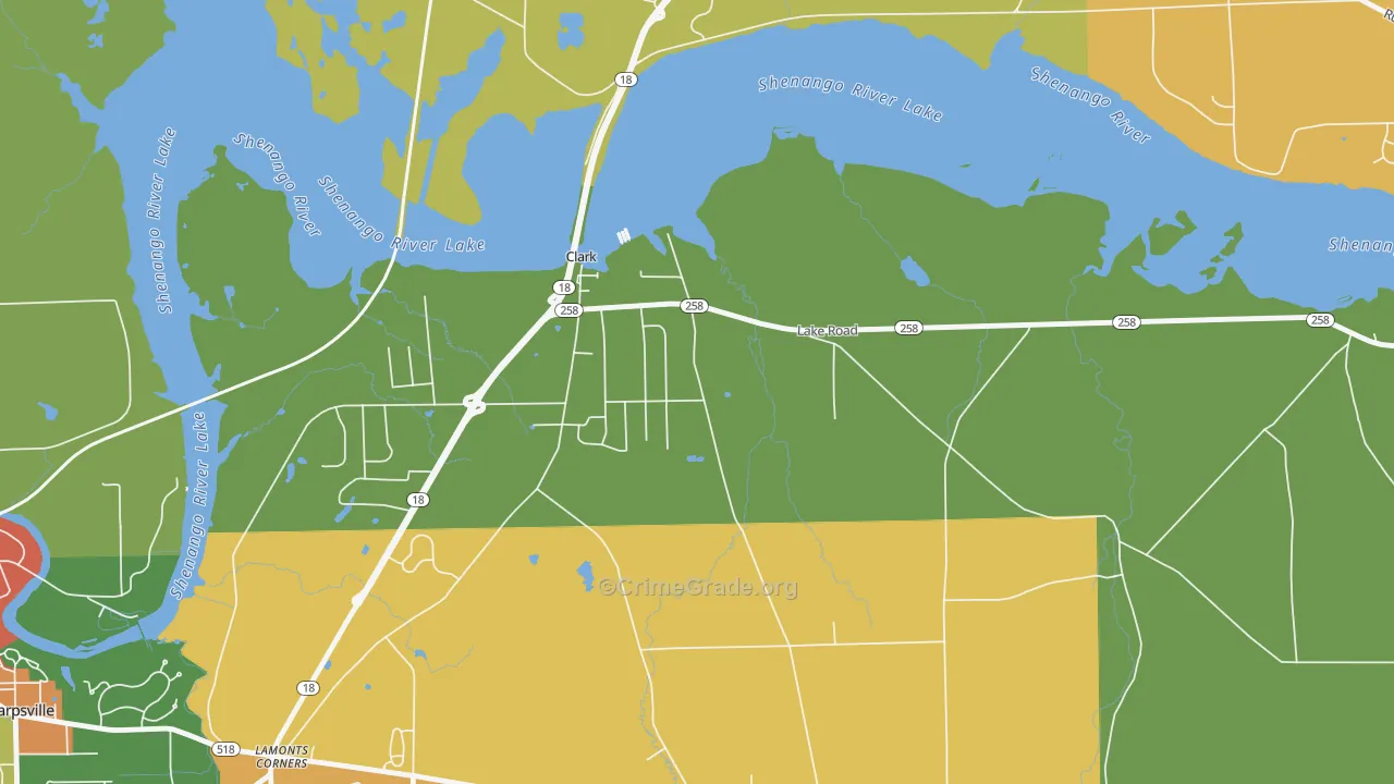 Clark, PA Map of Burglary Rates