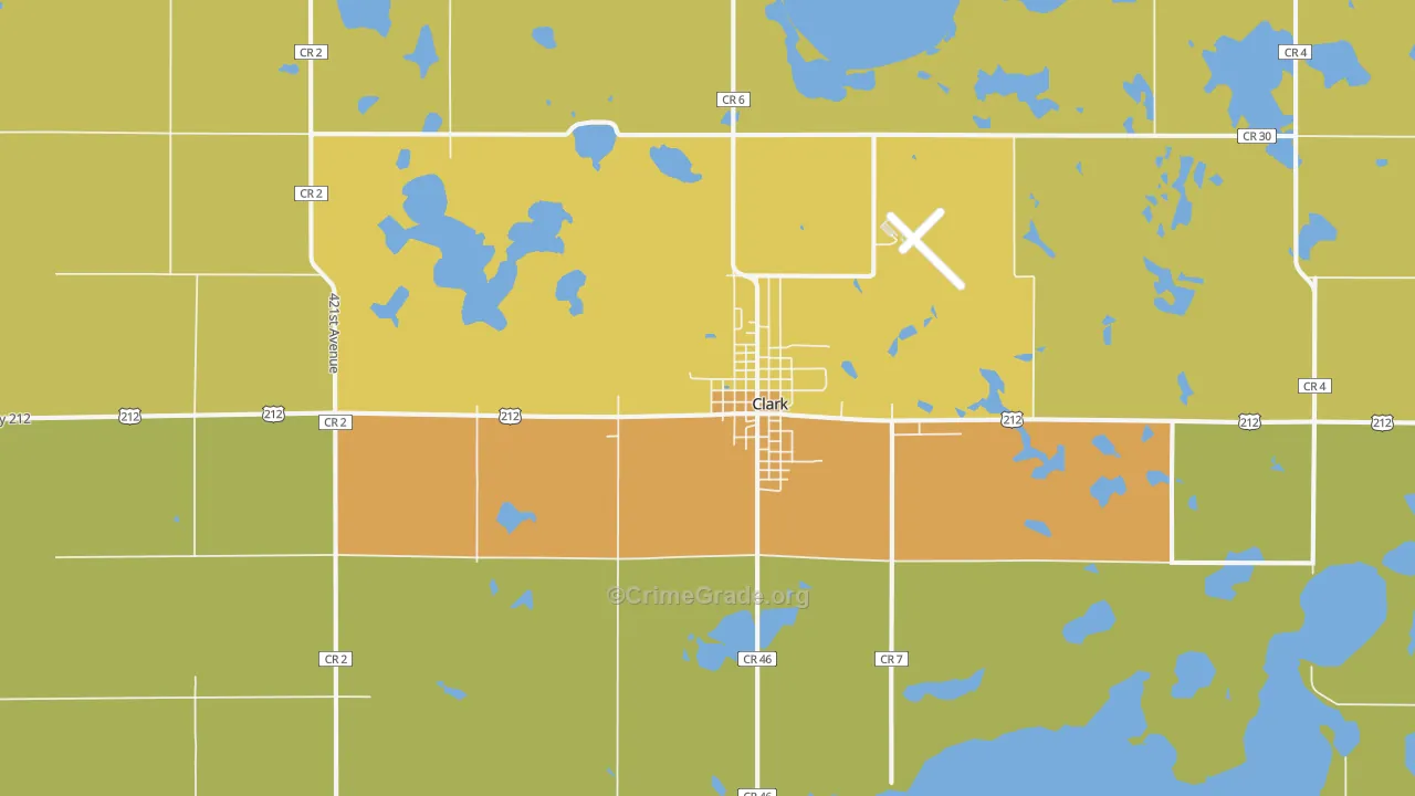 Clark, SD Map of Burglary Rates