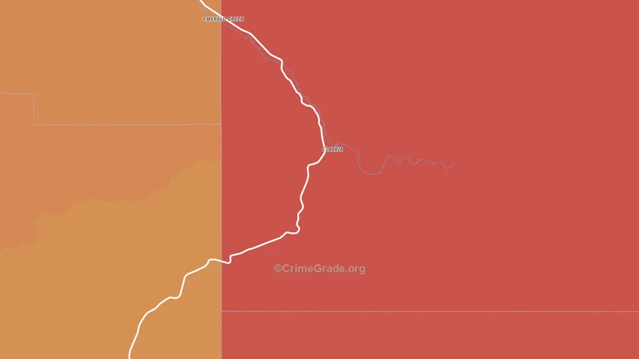 Clarkia, ID Map of Burglary Rates