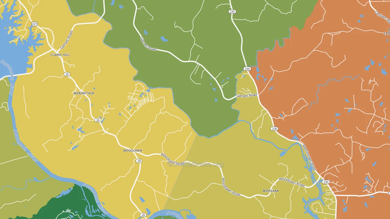Clarks Hill, SC Map of Burglary Rates