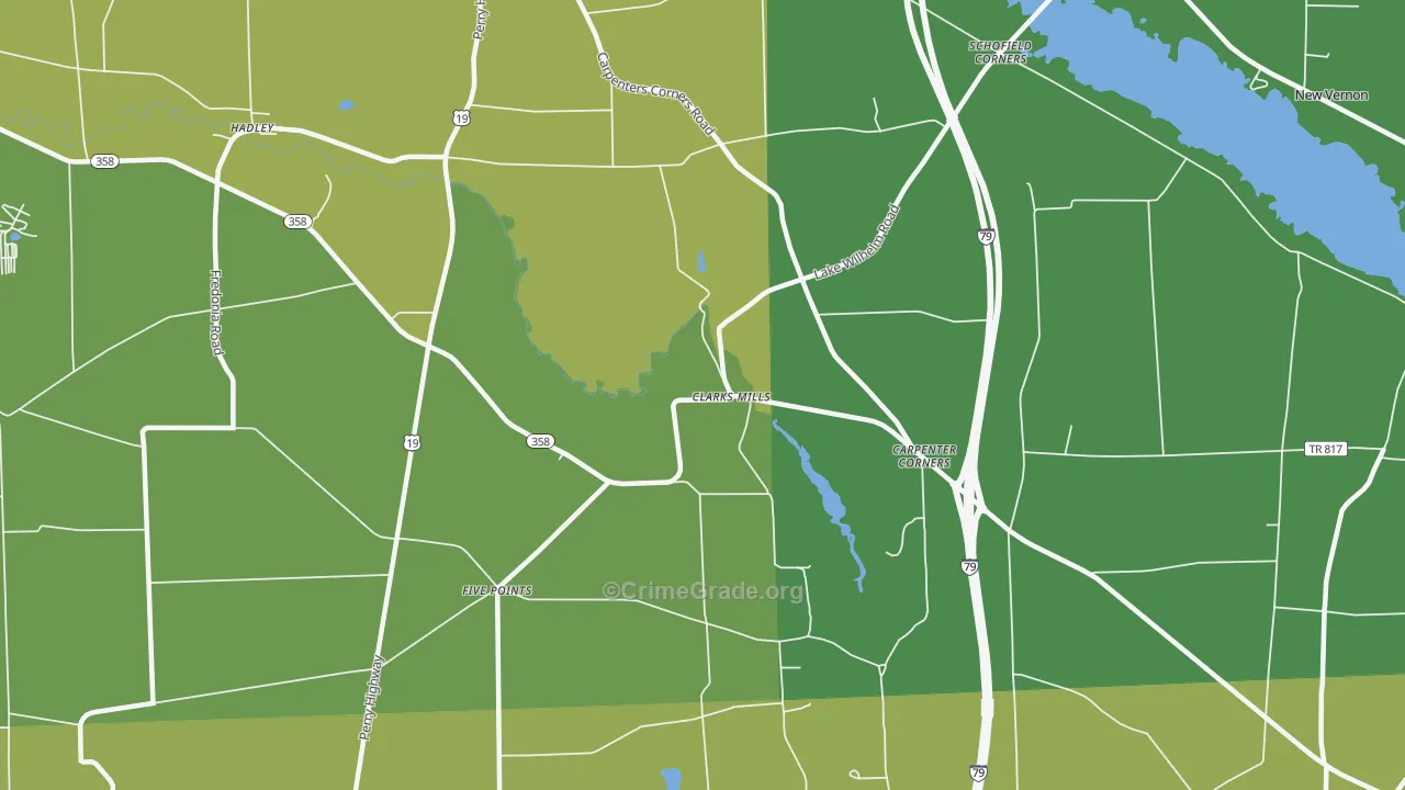 Clarks Mills, PA Map of Burglary Rates