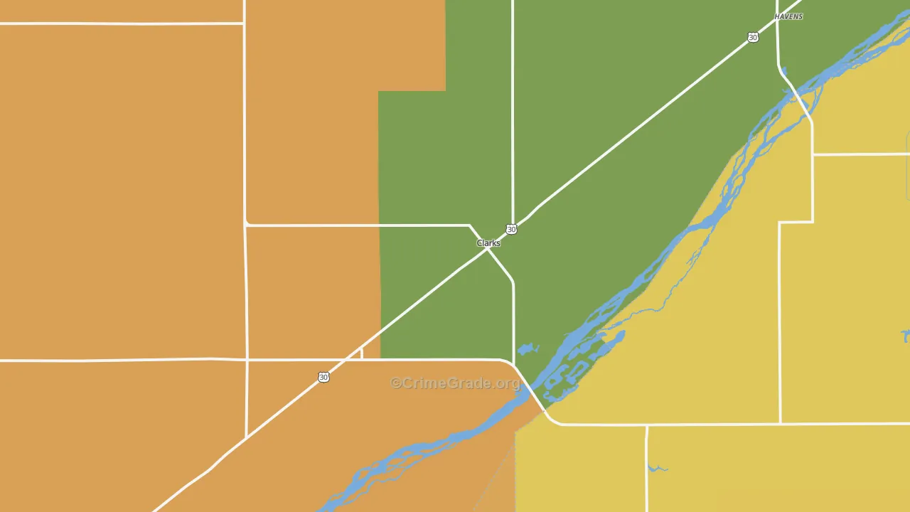Clarks, NE Map of Burglary Rates