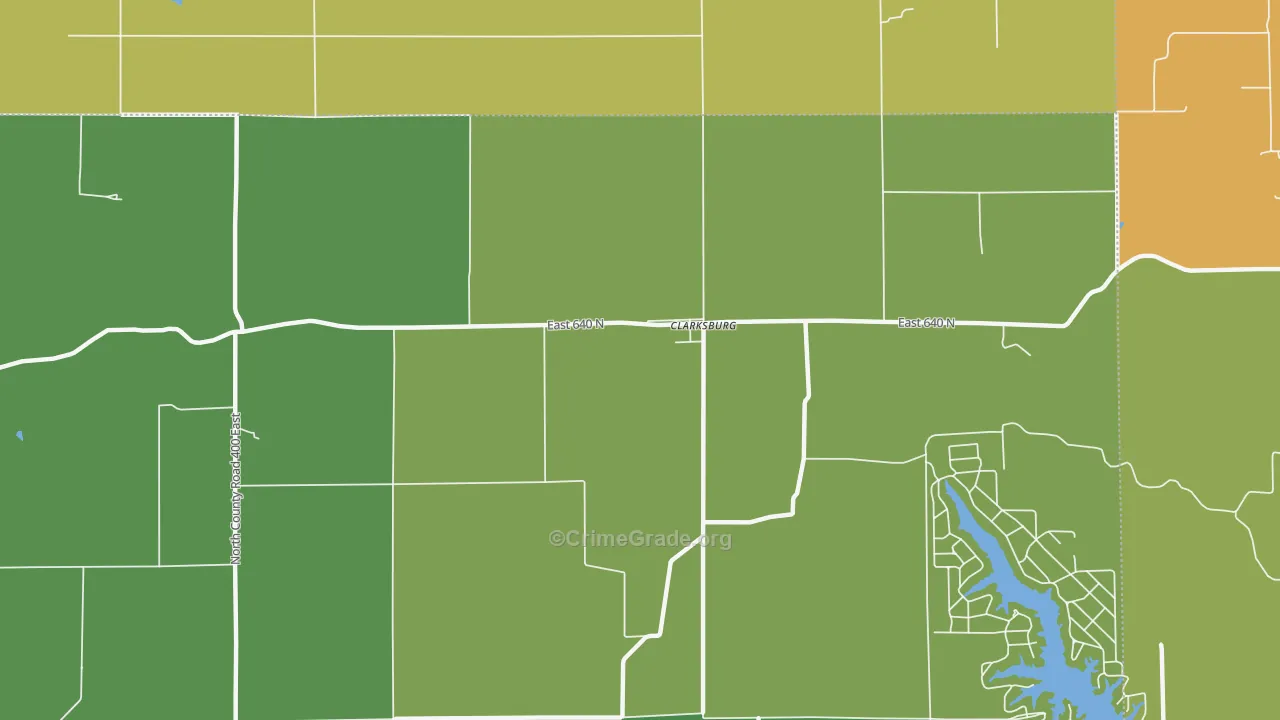 Clarksburg, IN Map of Burglary Rates
