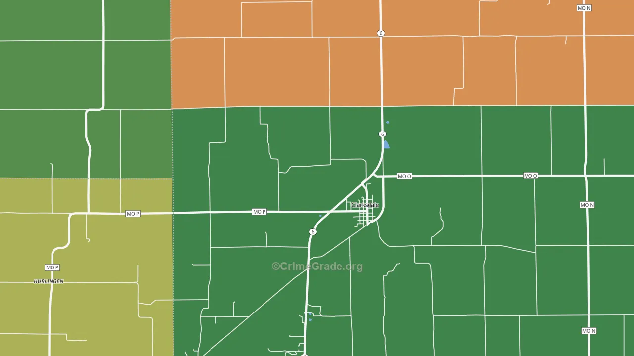 Clarksdale, MO Map of Burglary Rates