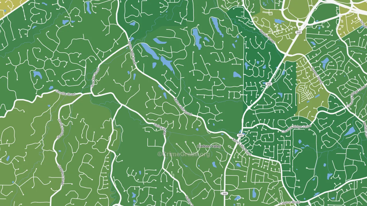 Clarkson Valley, MO Map of Burglary Rates