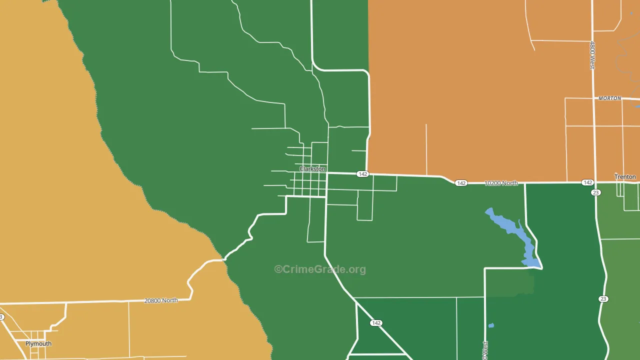 Clarkston, UT Map of Burglary Rates