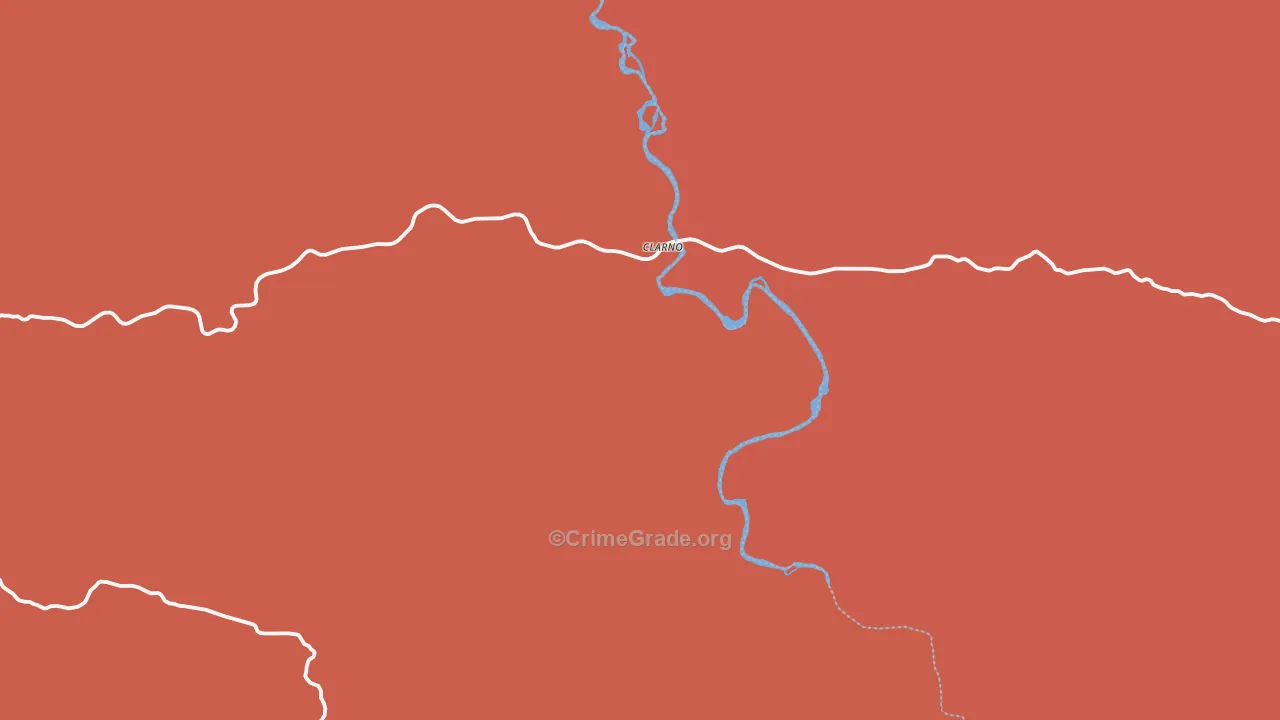 Clarno, OR Map of Burglary Rates