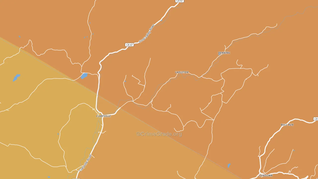 Claryville, NY Map of Burglary Rates
