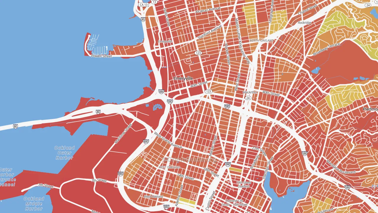 Clawson, Emeryville, CA Map of Burglary Rates
