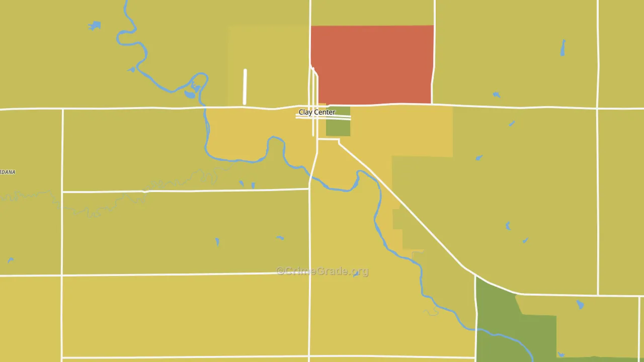 Clay County, KS Map of Burglary Rates