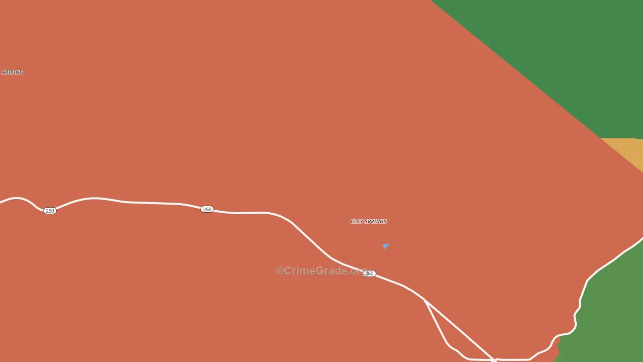 Clay Springs, AZ Map of Burglary Rates