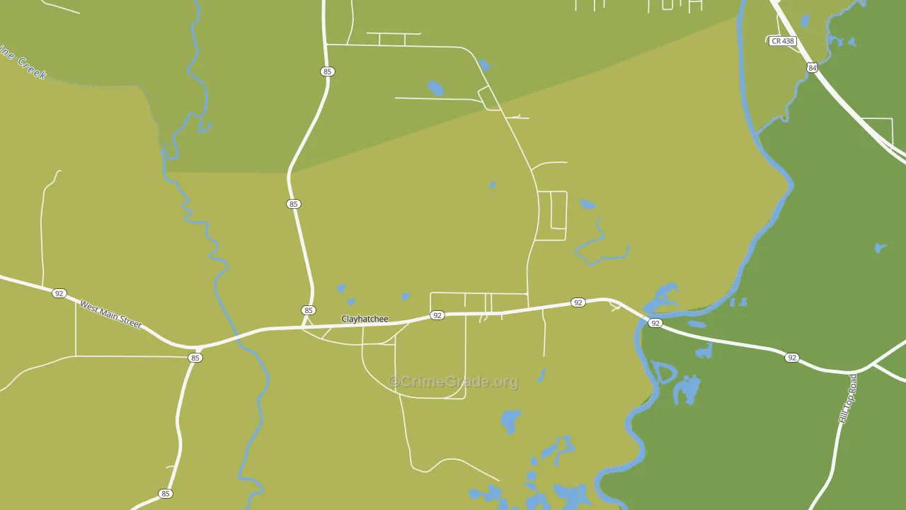 Clayhatchee, AL Map of Burglary Rates
