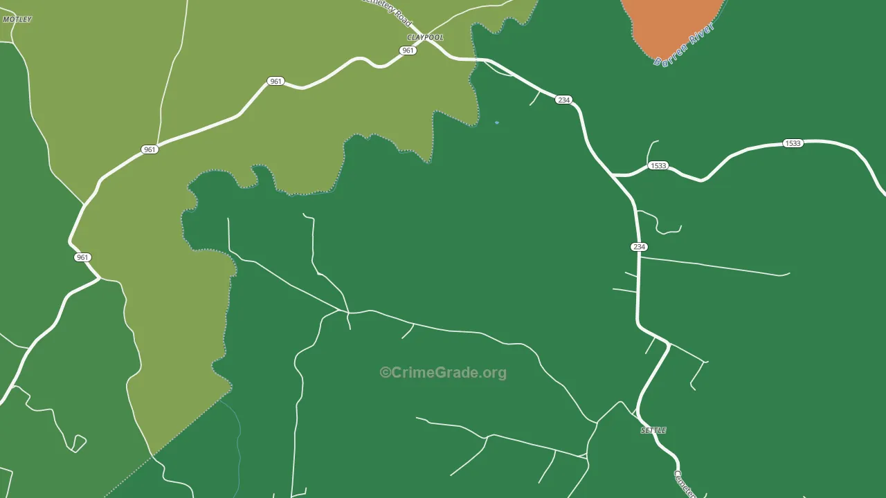 Claypool, KY Map of Burglary Rates