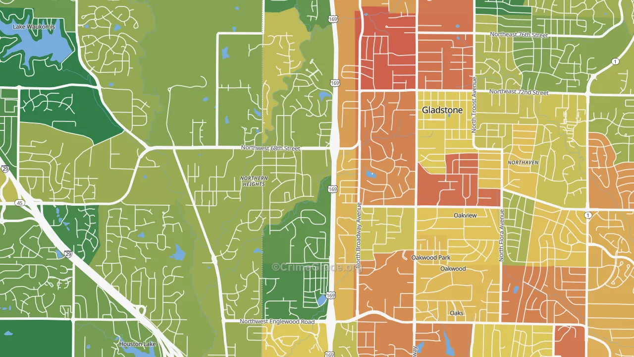 Clayton, Kansas City, MO Map of Burglary Rates