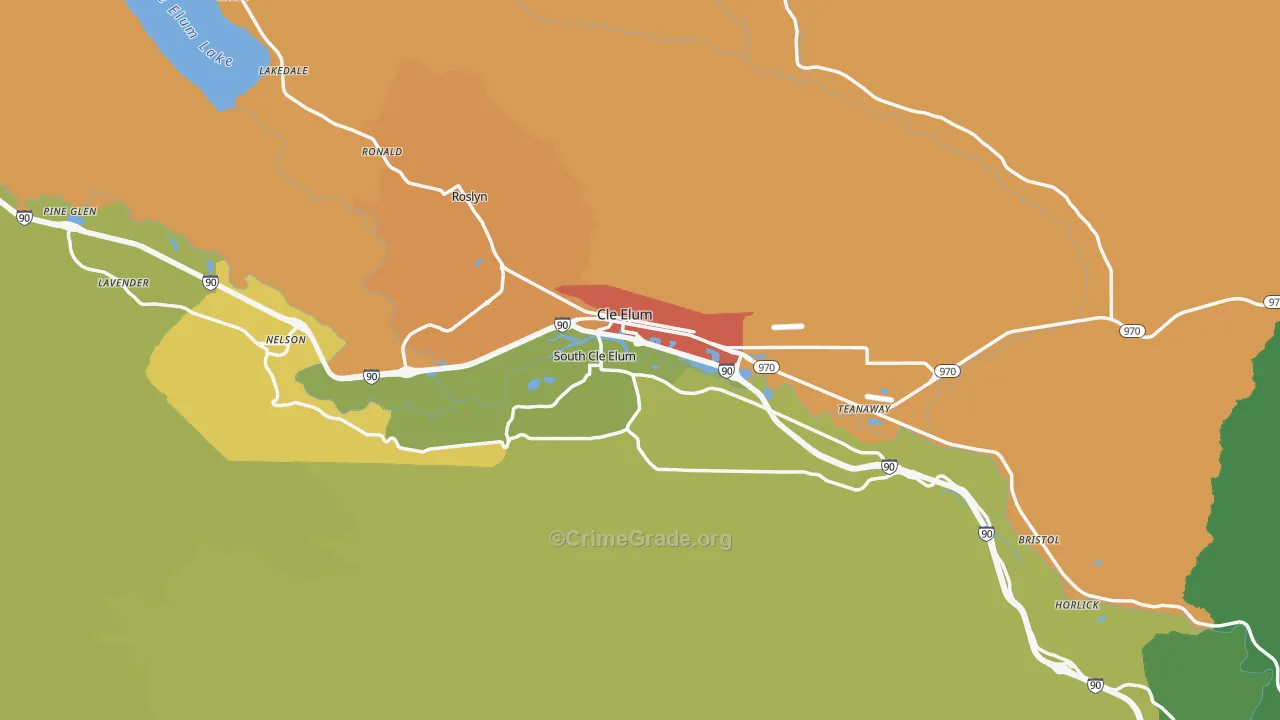 Cle Elum, WA Map of Burglary Rates