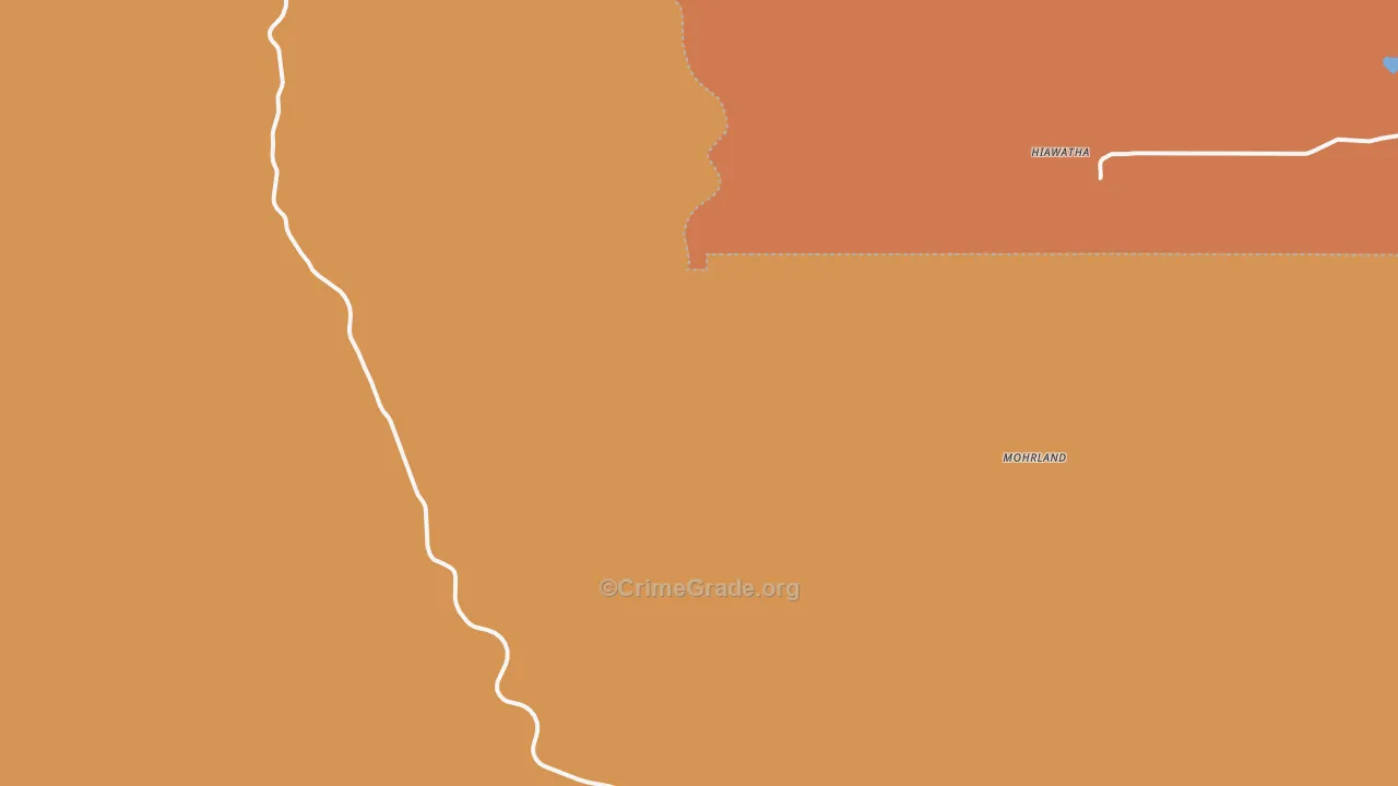 Clear Creek, UT Map of Burglary Rates
