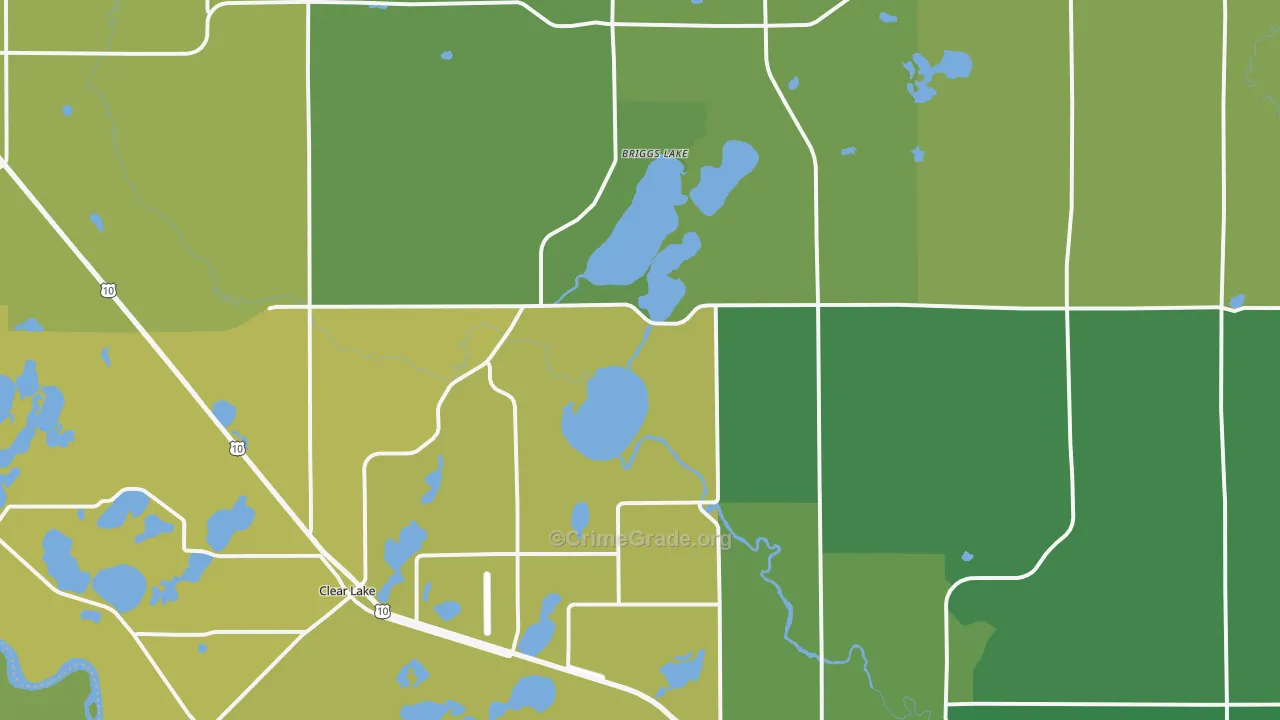 Clear Lake, MN Map of Burglary Rates