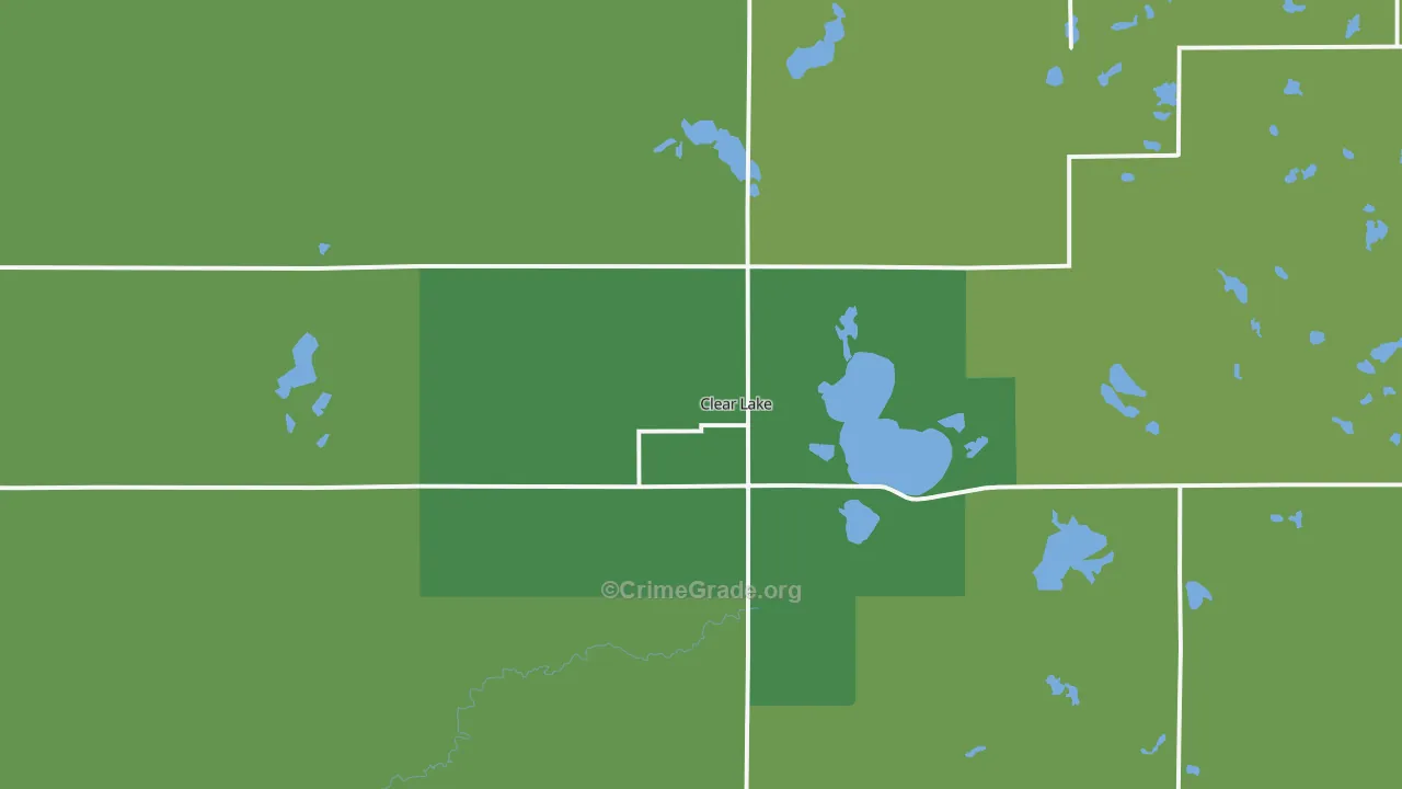 Clear Lake, SD Map of Burglary Rates