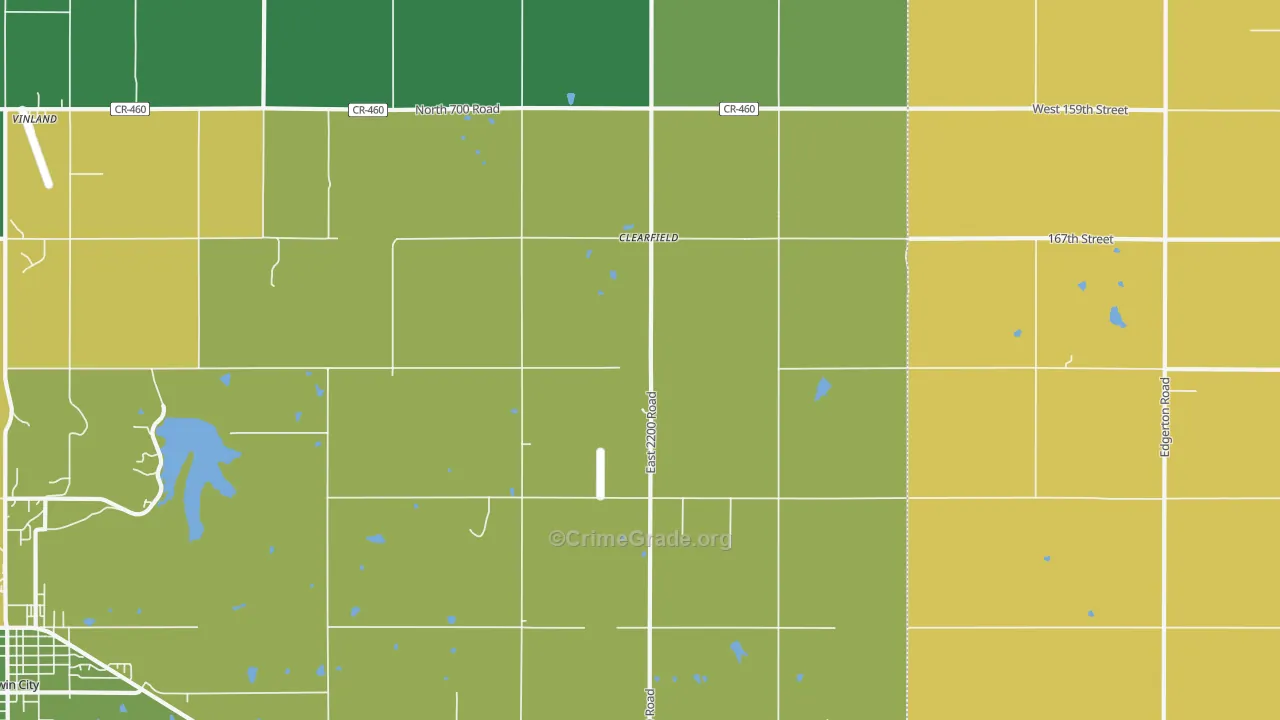 Clearfield, KS Map of Burglary Rates